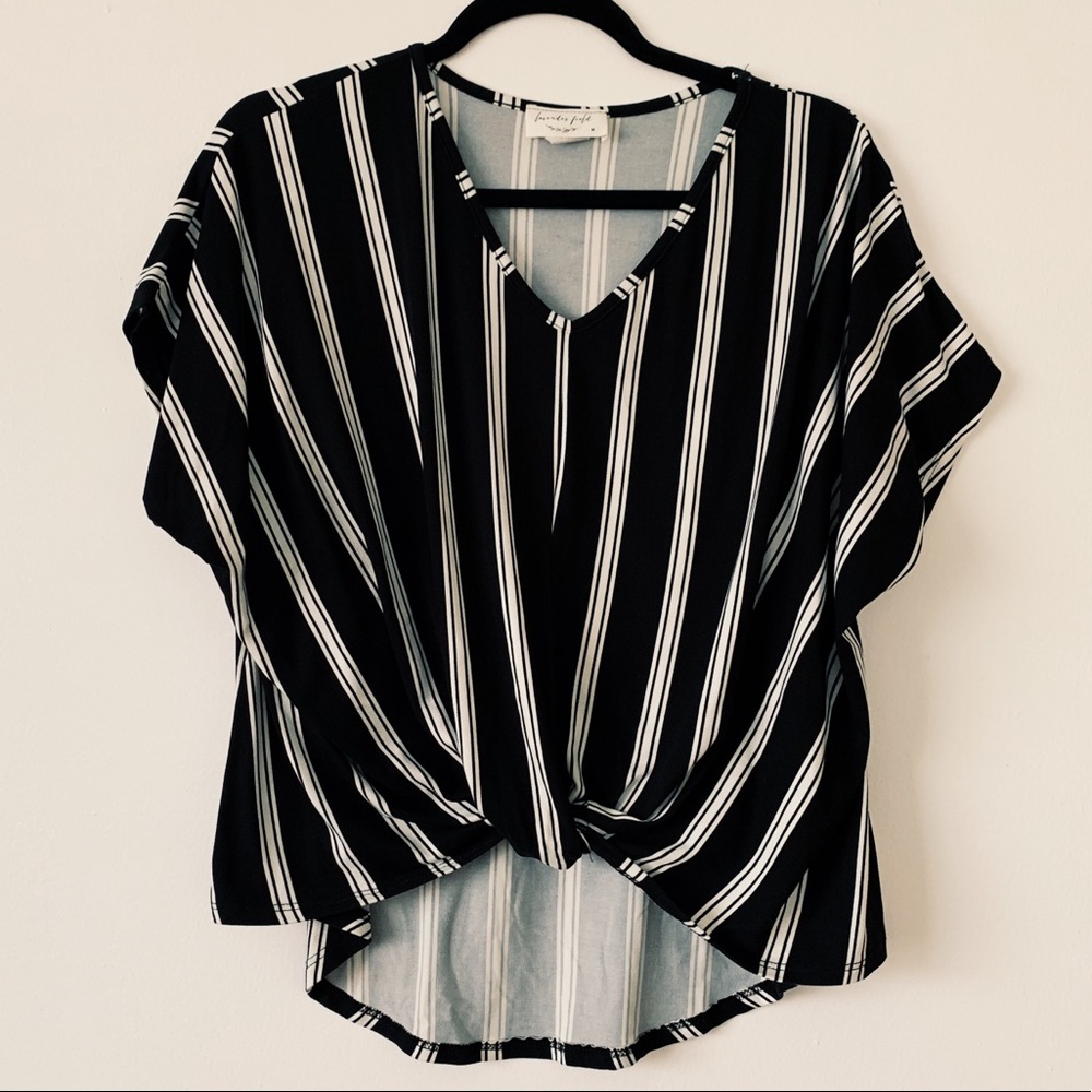 Lavender Field Striped High-Low Top